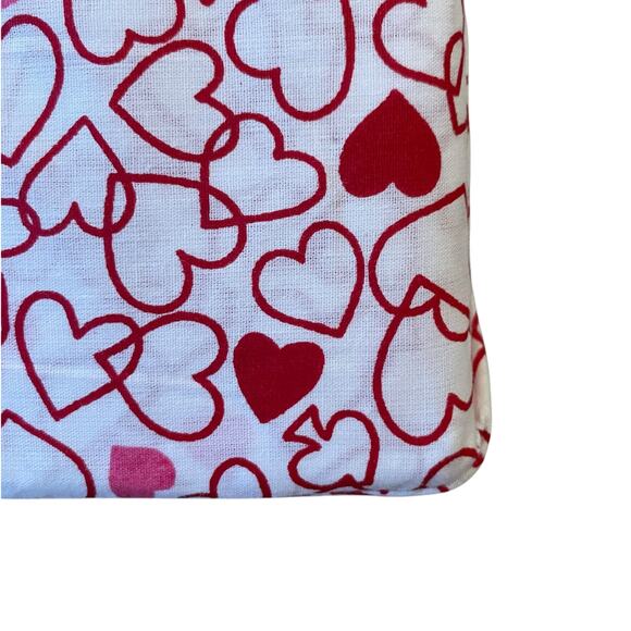 KATE SPADE Valentine's Day Pink Red Outline Hearts TWIN Cotton Sheet Set New - Picture 6 of 11